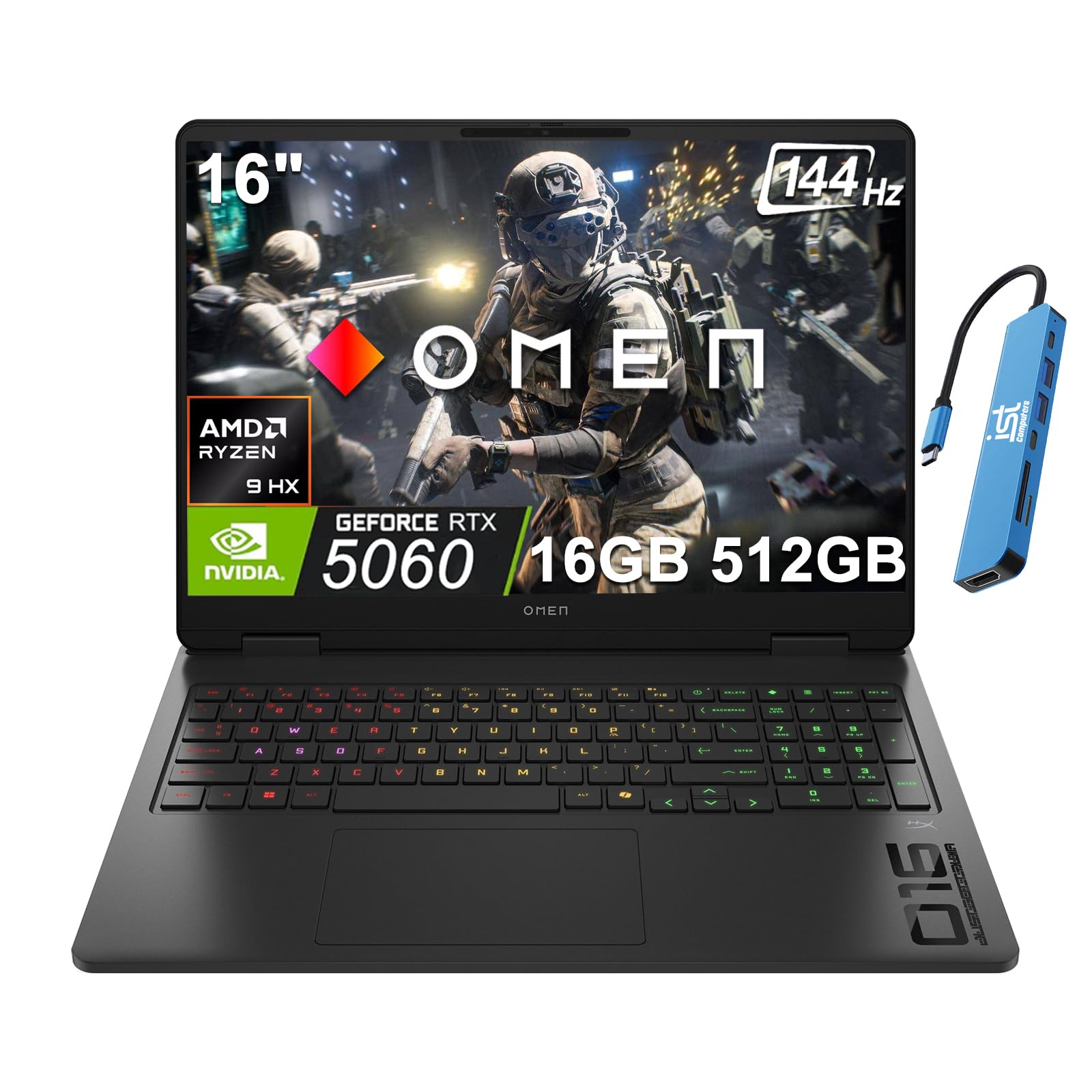 Amazon.com: HP OMEN 16 Slim Laptop, 16 FHD+, AMD Ryzen 9 8940HX