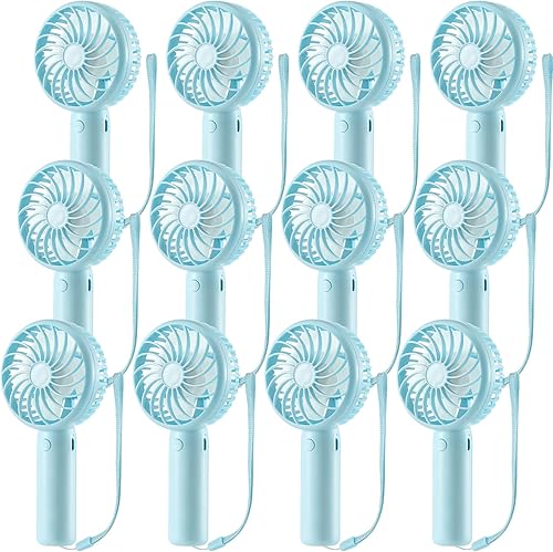 Miniatura 14 de 6 piezas Mini Ventilador de Mano Potente 3 velocidades Ventilador Personal Pequeño Portátil Recargable con Base USB para Mujeres Maquillaje de