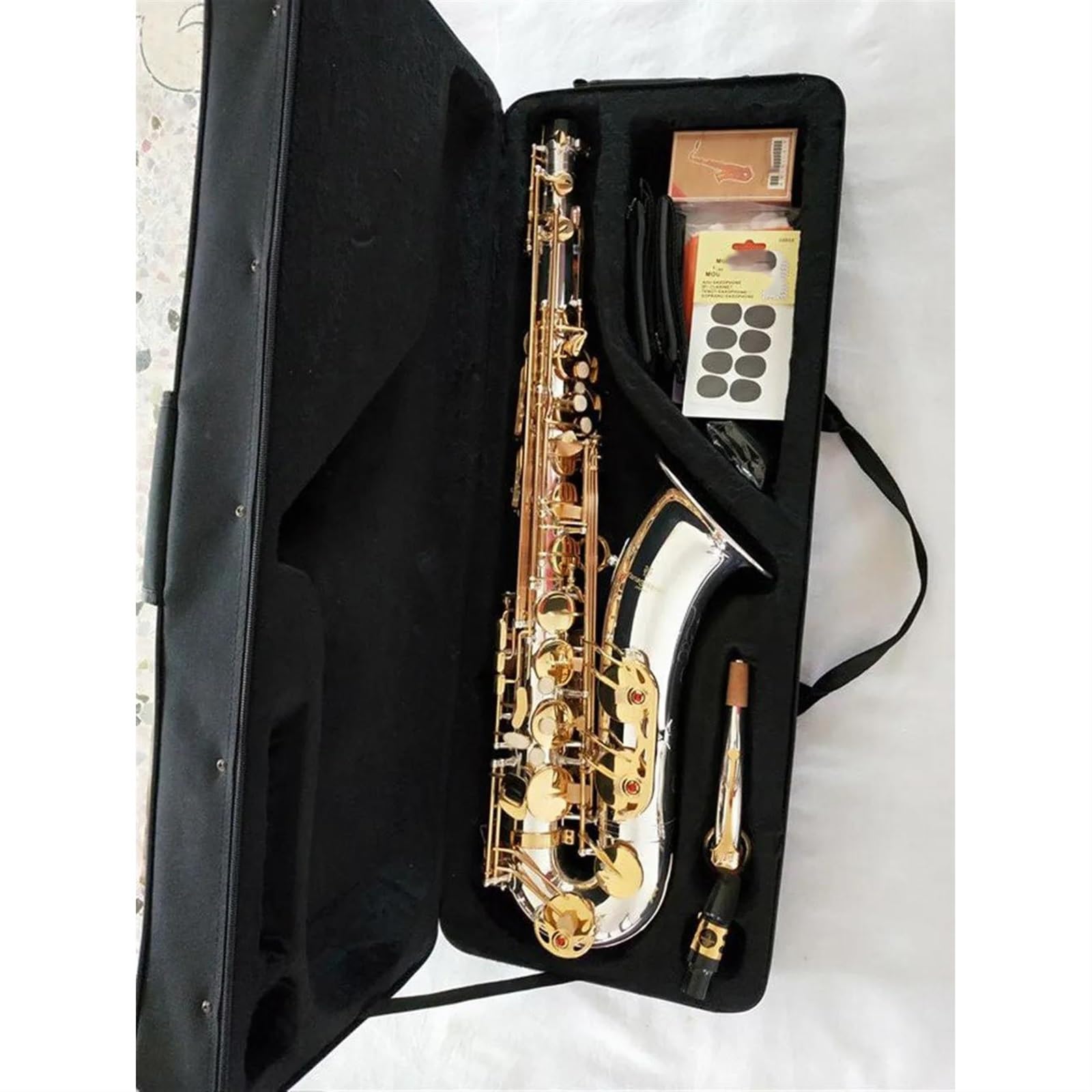 Sassofono Tenore Placcato In Argento Con Chiave In Oro Professionale Super Play Sax Con Custodia