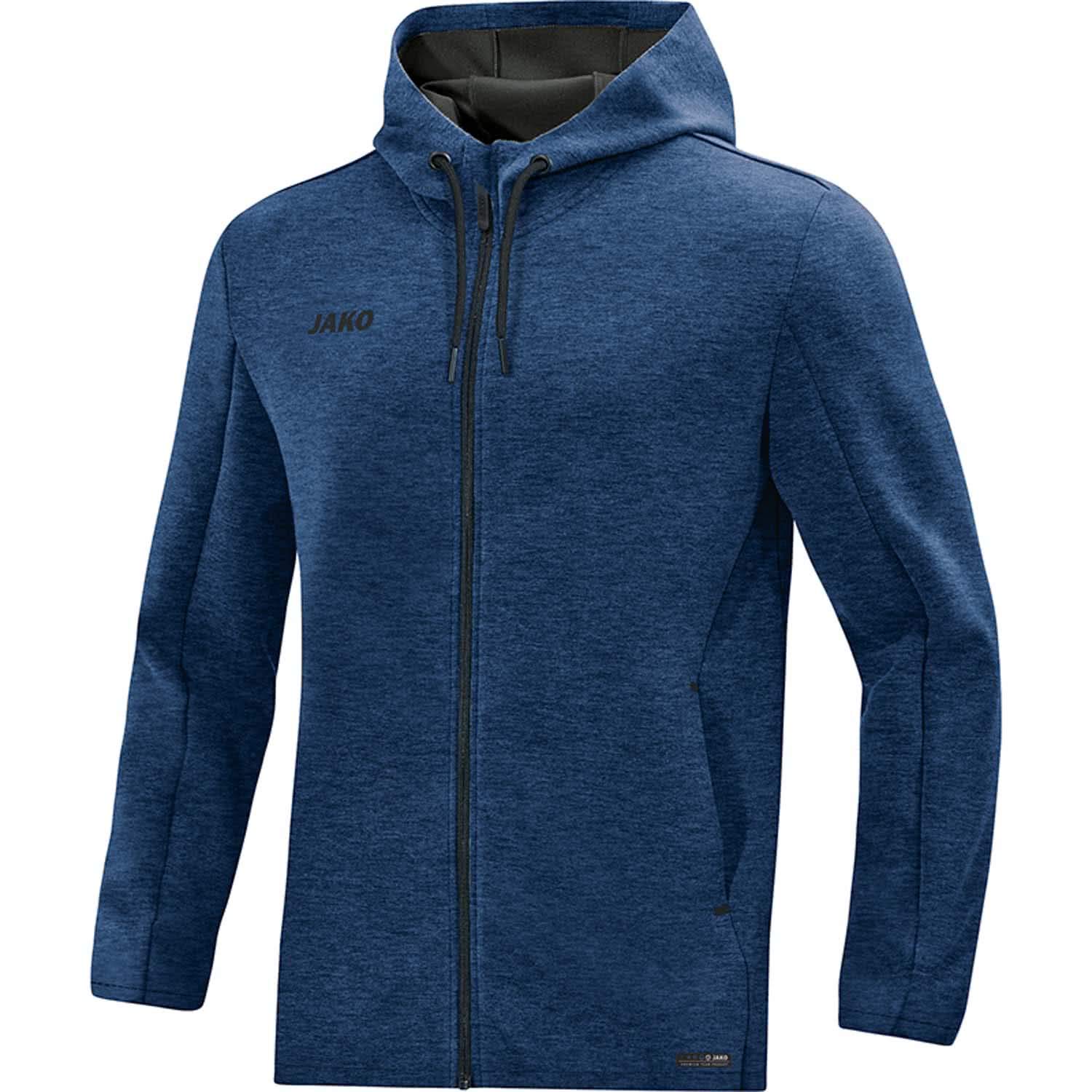 JAKO Women's Premium Basics Hooded Jacket, womens, Hooded jacket, 6829, Marine mottled, 40