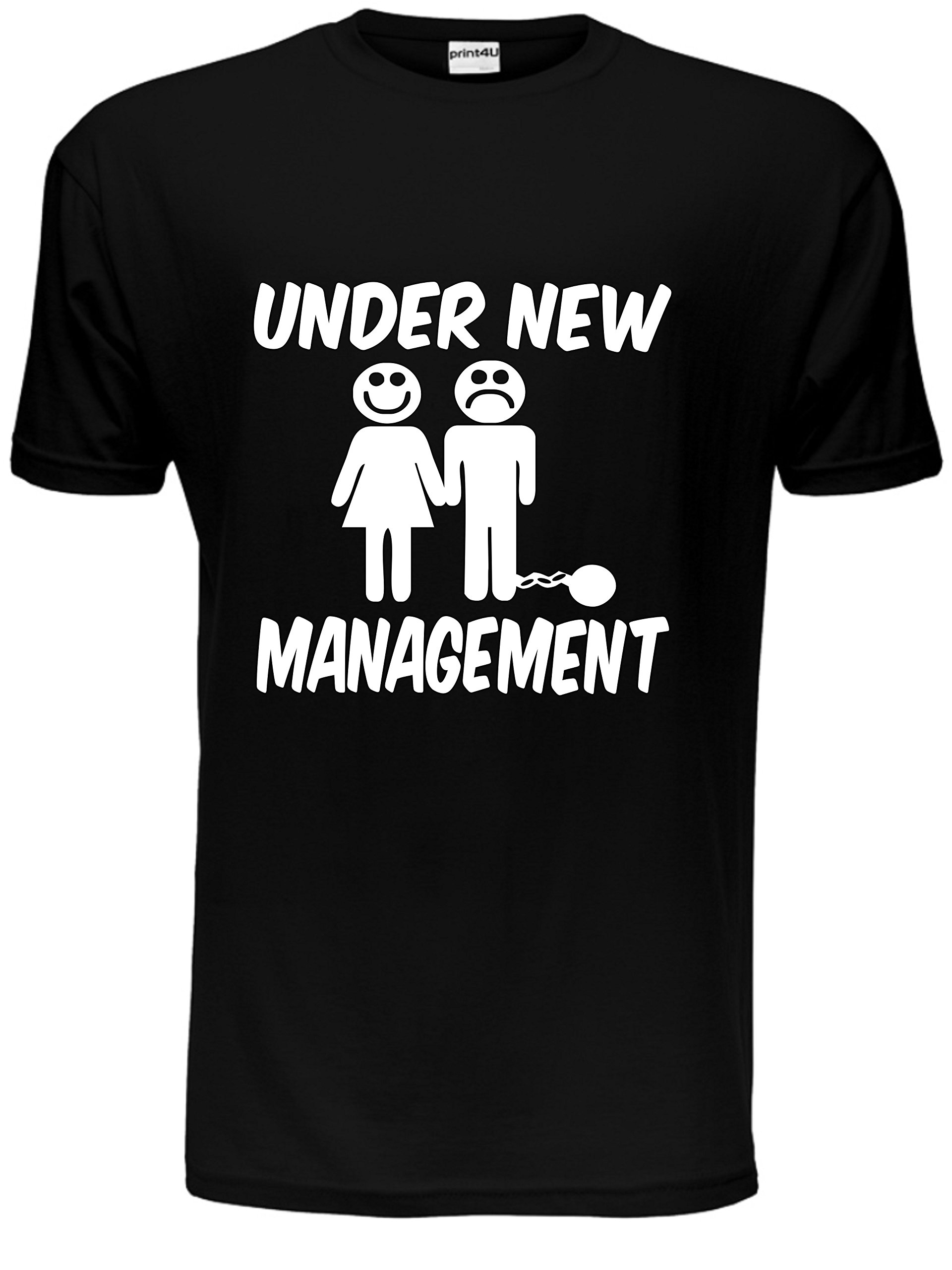 Under New Management Funny Stag Do/Mens T-Shirt Unisex Large Black