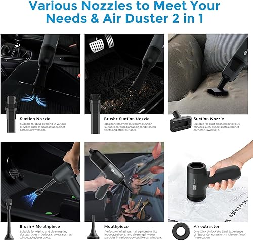 Miniatura 6 de Apical Life EV1395 - Aspiradora de mano inalámbrica - 75 W 12000 Pa fuerte succión, 14-24 minutos de funcionamiento, contenedor de polvo de 0.14 L,