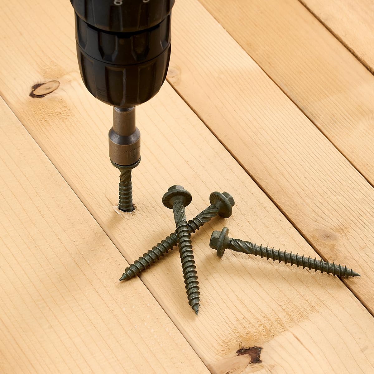 100 unidades (2.6 libras), #14 x 2-1/2 tornillos de madera resistentes, tornillos de madera estructural de retraso exterior para paisajismo, construcción, vigas y graneros de postes, resistentes
