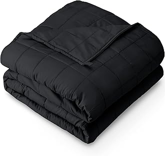 Bare Home Weighted Blanket King Size 30lb (80" x 87") for Adults - All-Natural 100% Cotton - Premium Heavy Blanket Nontoxic Glass Beads (Black, 80"x87")