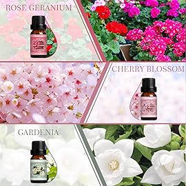 SALKING Spring Fragrance Oils Set, Premium Essential Oils Gift Set for Diffuser, Scented Oil for Soap & Candle Making - After Rain, Fresh Cut Grass, Sweet Pea, Rose Geranium, Cherry Blossom, Gardenia