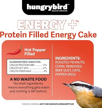 Hungrybird Energy+ Suet Cake with Hot Pepper Filling, 12oz