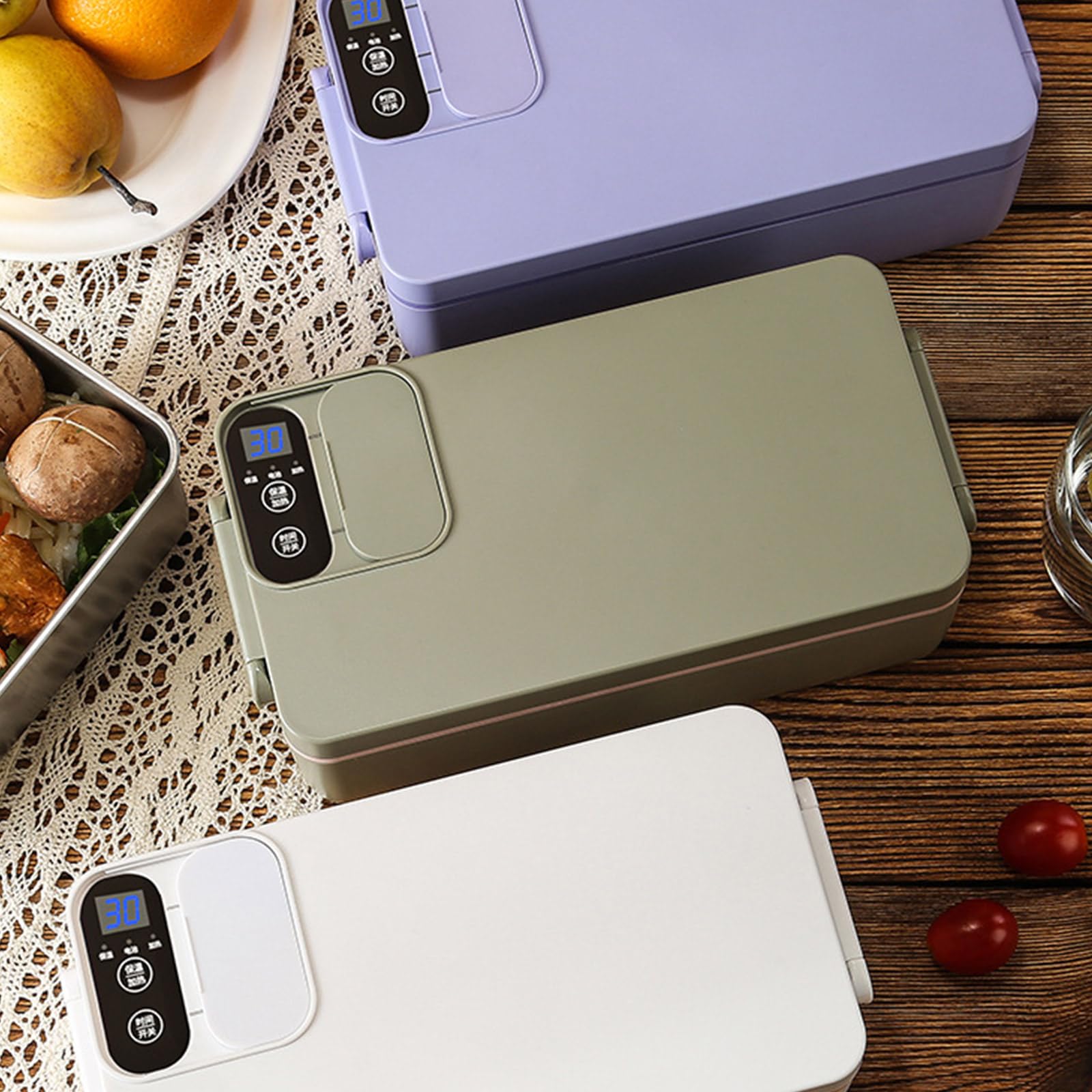 Pratico Riscaldamento Pranzo Organizzatori 3200mAh Scatola di Cibo A tenuta stagna 304Stainless Steel Studente Pranzo per Uso quotidiano Riscaldamento rapido Pasto