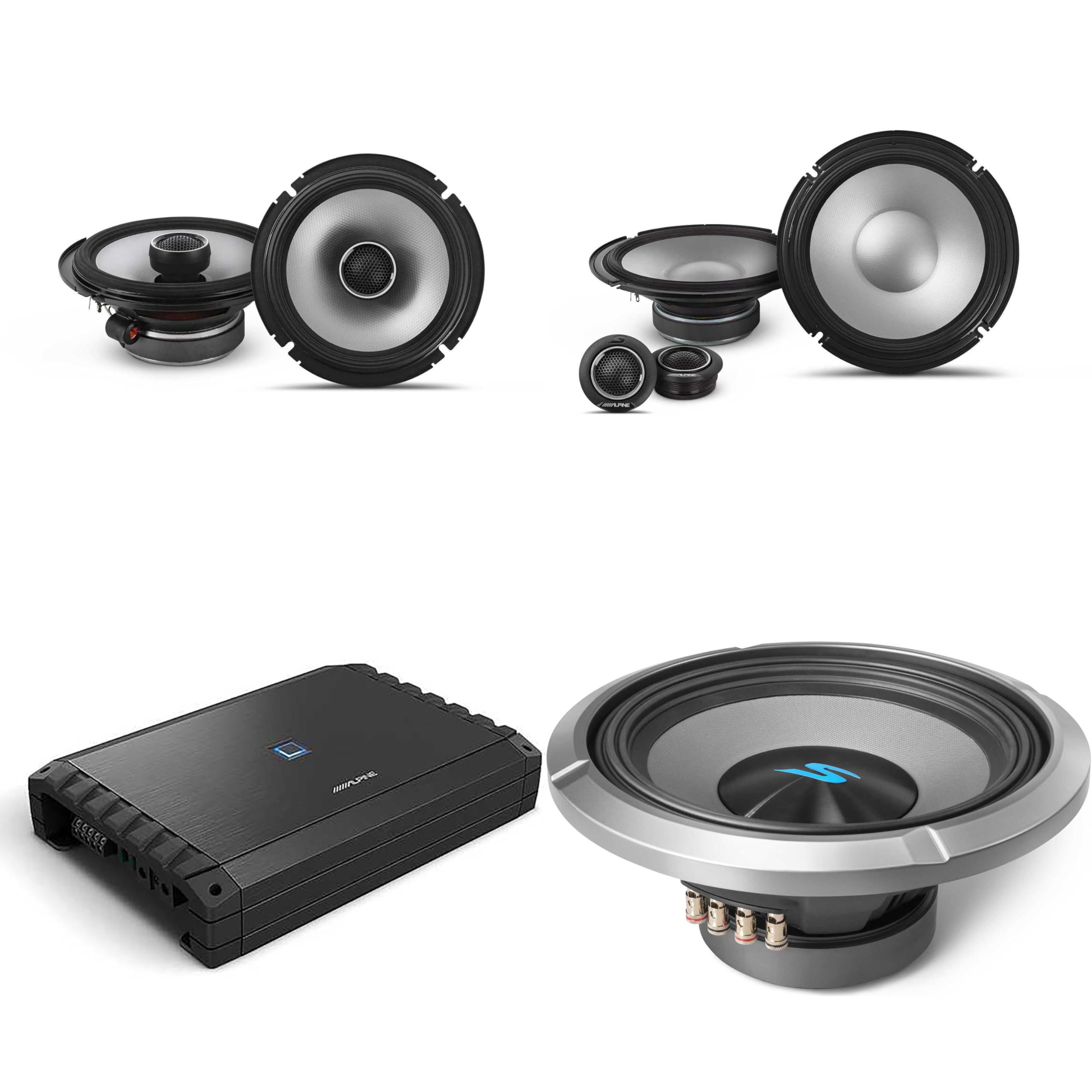 Alpine S2-A55V S-Series Class-D 5-Channel Amplifier, Hi-Res Certified, 40W x 4 + 200W x 1 @ 4 ?, 60W x 4 +300W x 1 @ 2 ? w/ S2-S80C, S2-S65 & S2-W12D4 12