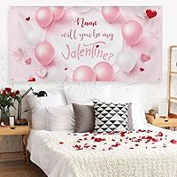 Vista 18 de Cartel de fondo personalizado para el día de San Valentín, decoración de San Valentín, letrero de vinilo con texto en inglés "Be My Valentine