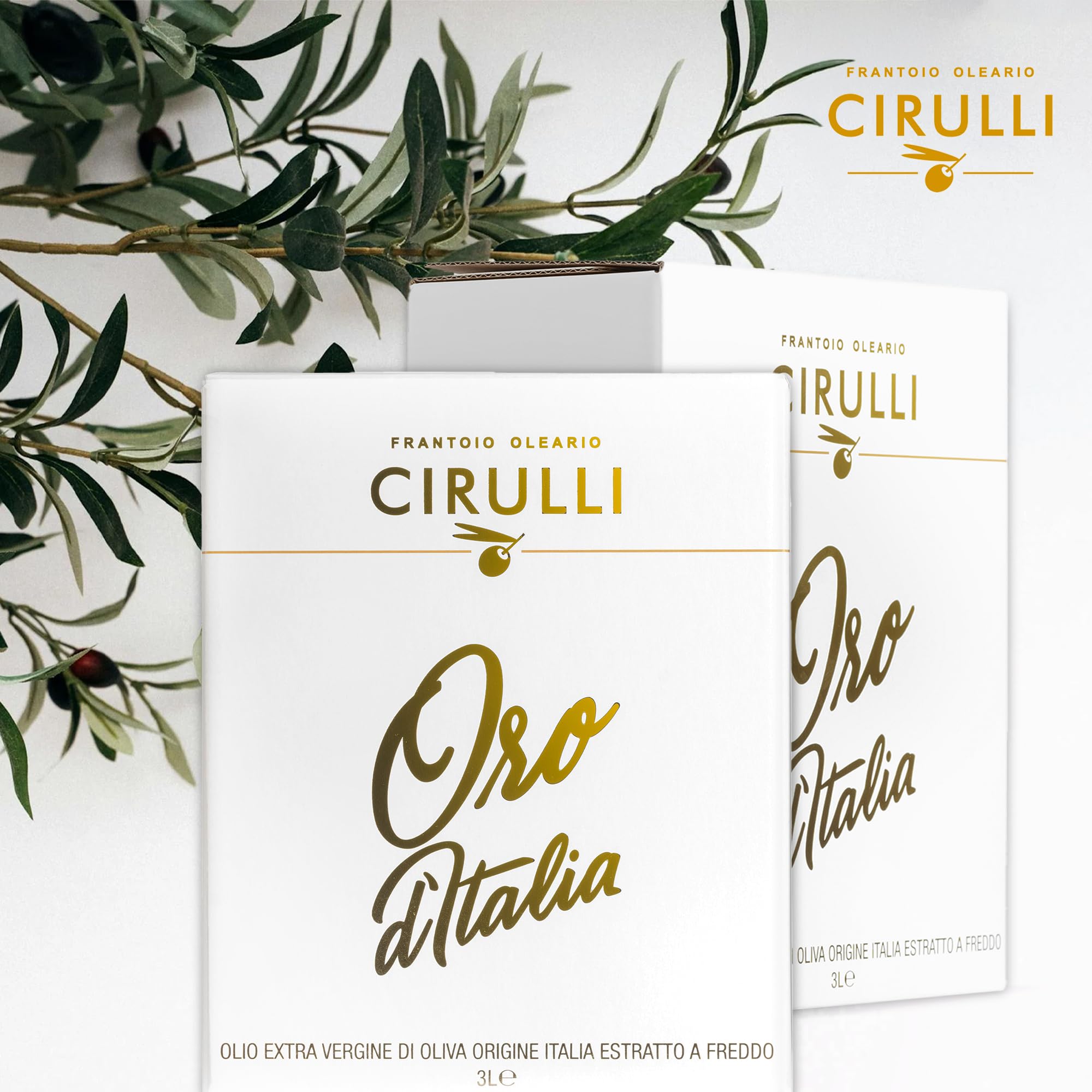Cirulli Olio Extravergine di Oliva 100% Italiano - 3L Bag in Box con Rubinetto Laterale - Olio EVO Premium - Olio Extravergine dalle Radici Antiche - Raccolto Precoce - Ricco di Polifenoli