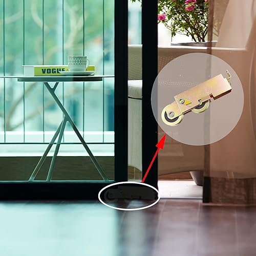 Miniatura 6 de HONSNKS - Conjunto de rodillos en tándem para puerta corredera, paquete de 2 rodillos de puerta corrediza de vidrio de 1-14 pulgadas, rodamiento de