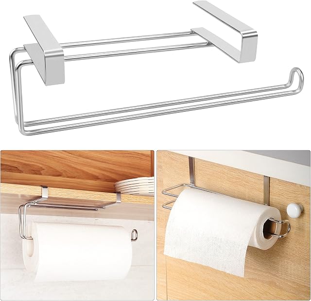 Hysagtek Kitchen Roll Holder 304 stainless steel Paper Towel Holder Under Cabinet Shelf Toilet Paper Dispenser Storage Rack Holder