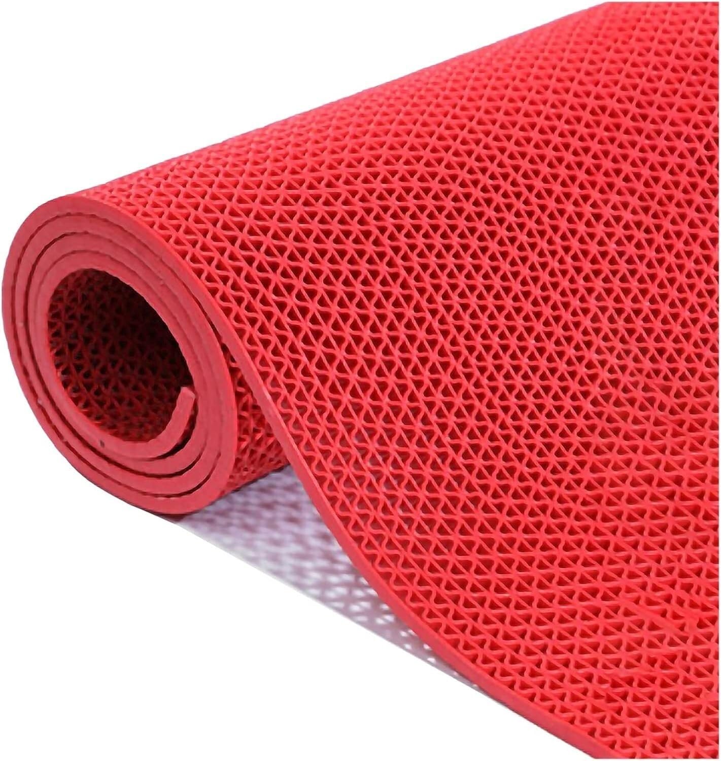 Hpthly Red 5Mm Thick Non-Slip Pvc Floor Mat Outdoor Wet Area Carpet Swimming Pool Bathroom Kitchen Drainage Mat,-120Cmx500cm