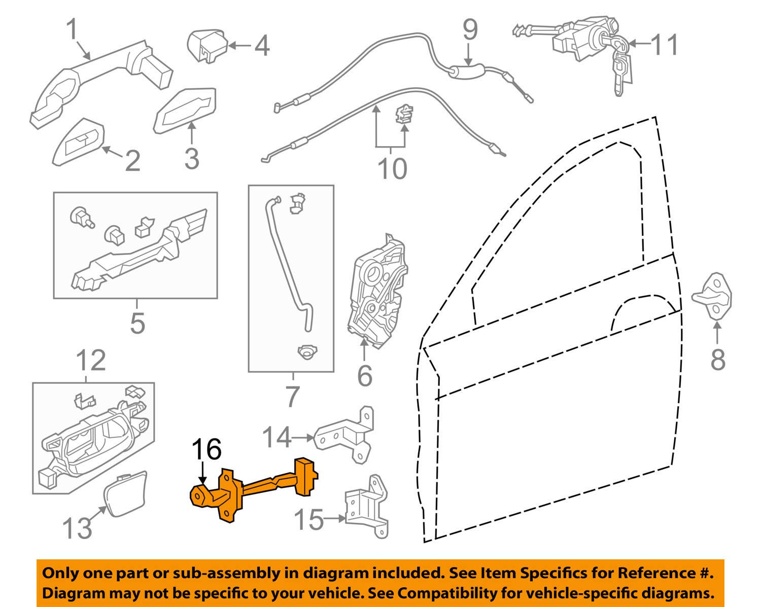 Comprobador de puerta 72380-T2F-A01 delantera izquierda para Honda 4
