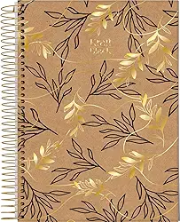 Jandaia - Caderno Espiral Universitário CD 10 Matérias 160 Fls Kraft Black Folhagens Douradas FSC