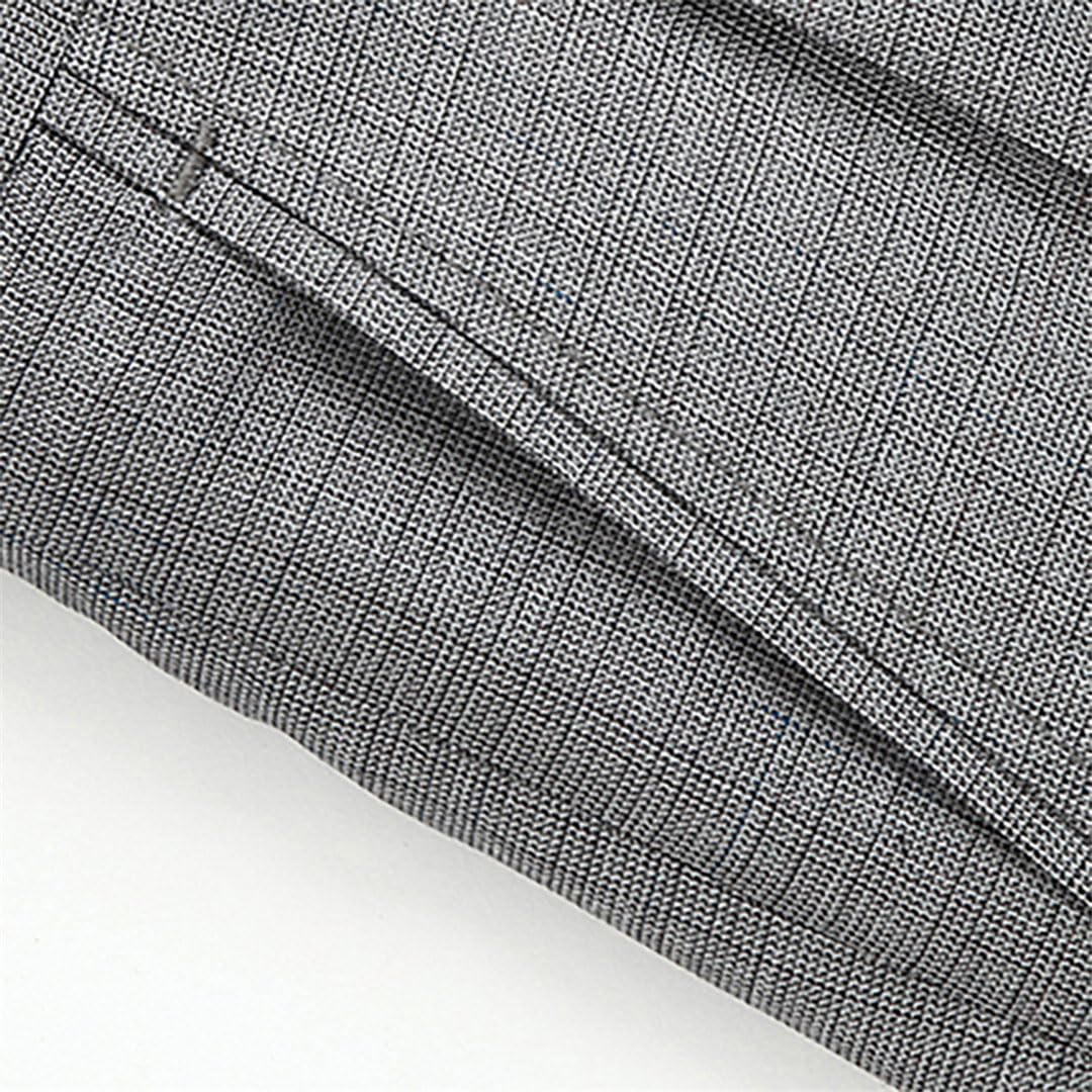Vogrtcc Pantaloni Larghi da Uomo con Pieghe Doppie, Pantaloni Eleganti Neri