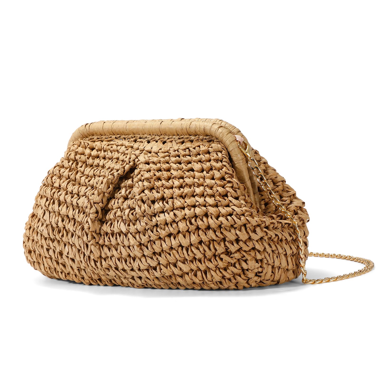 Straw Bag Beach Purse Summer Purses for Women Vacation Handbags Woven Crossbody Bags Straw Shoulder Bag