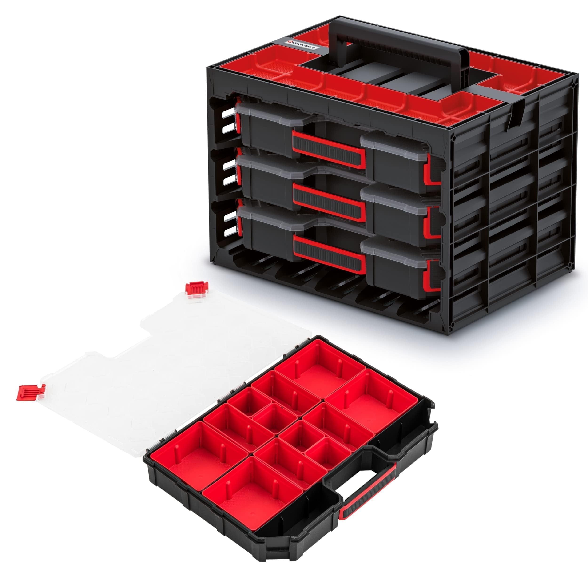 Organizador para tornillos, taller, 29 x 41,5 x 29,5 cm, maletín universal, armario de herramientas, caja surtida, caja de clasificación, garaje