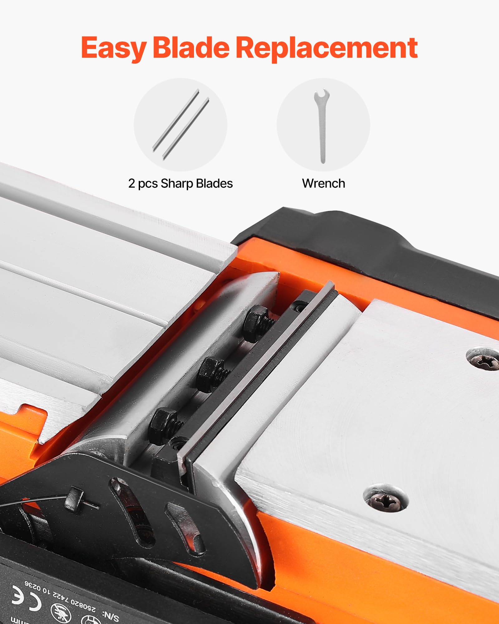 VEVOR Cepilladora Eléctrica con Cable Ancho de Corte de 82 mm, 900 W, 14500 RPM, Cepilladora de Madera, Profundidad de Corte Ajustable, Ideal para Carpintería, Biselado, Bricolaje, Acabado Liso