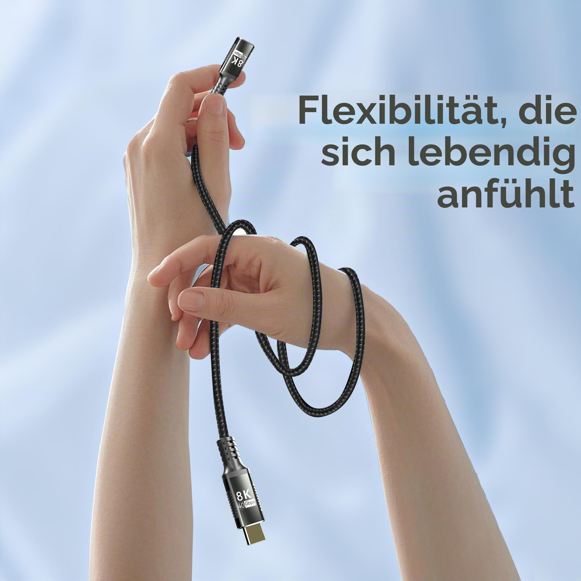 langes usb c zu usb c verlängerung 40Gbps datenkabel Kompatibel mit Thunderbolt 5 Verlängerung 3 M,USB 5 Verlängerung 8K/4K,usbc male to female für Thunderbolt 4, USB 4 extension cable.