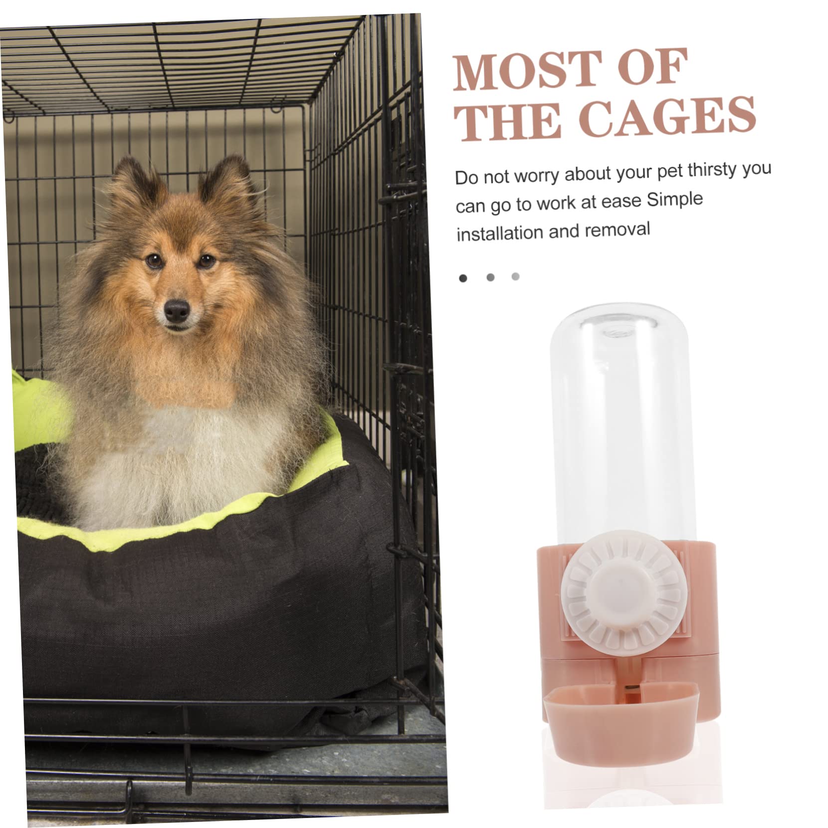 Angoily 3pezzi Distributore per Animali Domestici Bottiglia Portatile per Cani e Gatti Abbeveratoio da Appeso per Gabbie Design Trasparente e Compatto Facile da Pulire e Utilizzare per