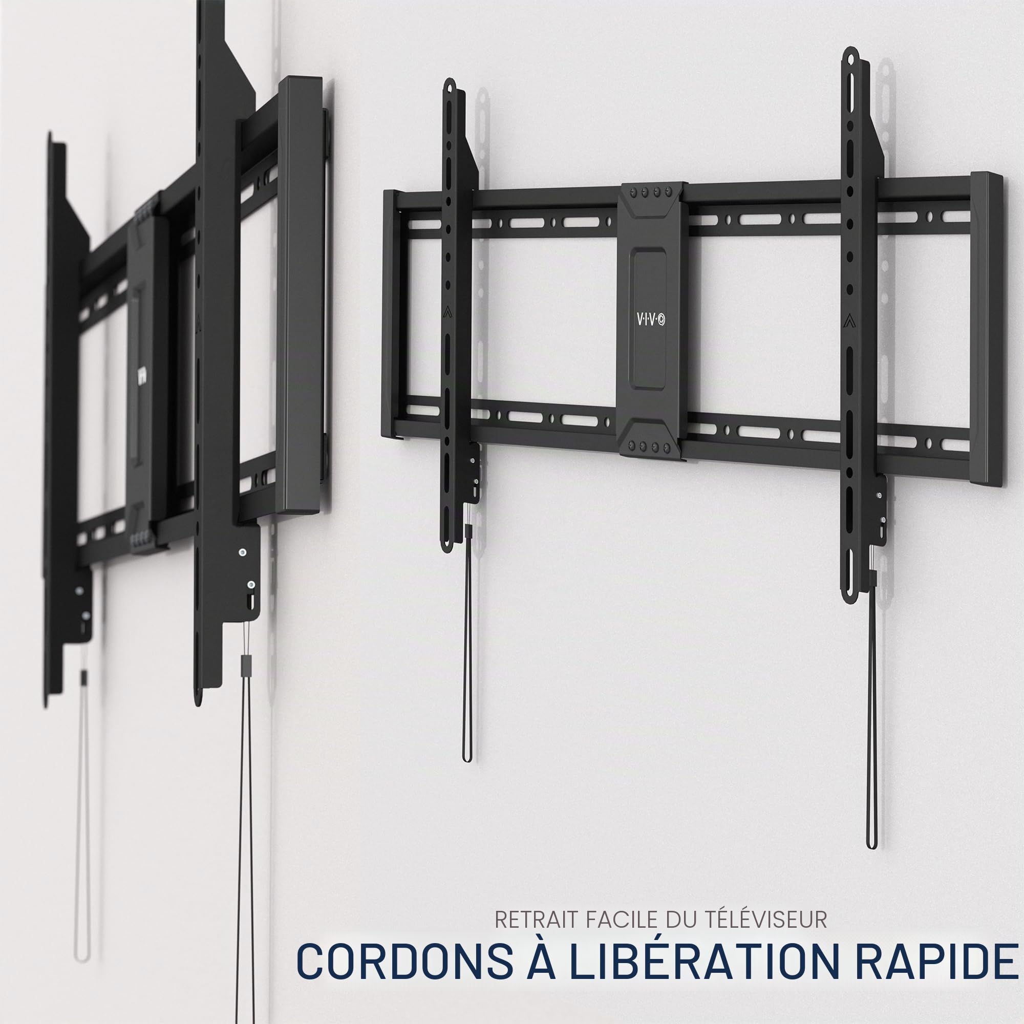 VIVO MOUNT-VW100F Support Mural Ultra résistant pour écran LCD LED incurvé et Plat 60" à 100" VESA Max 900 x 600 mm Noir