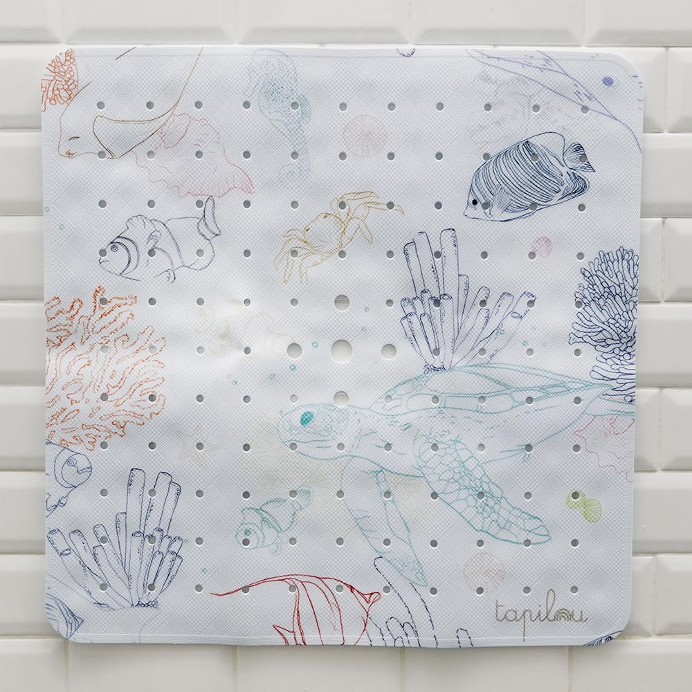 Tapis de douche bébé antidérapant 53cm sans BPA pour baignoire