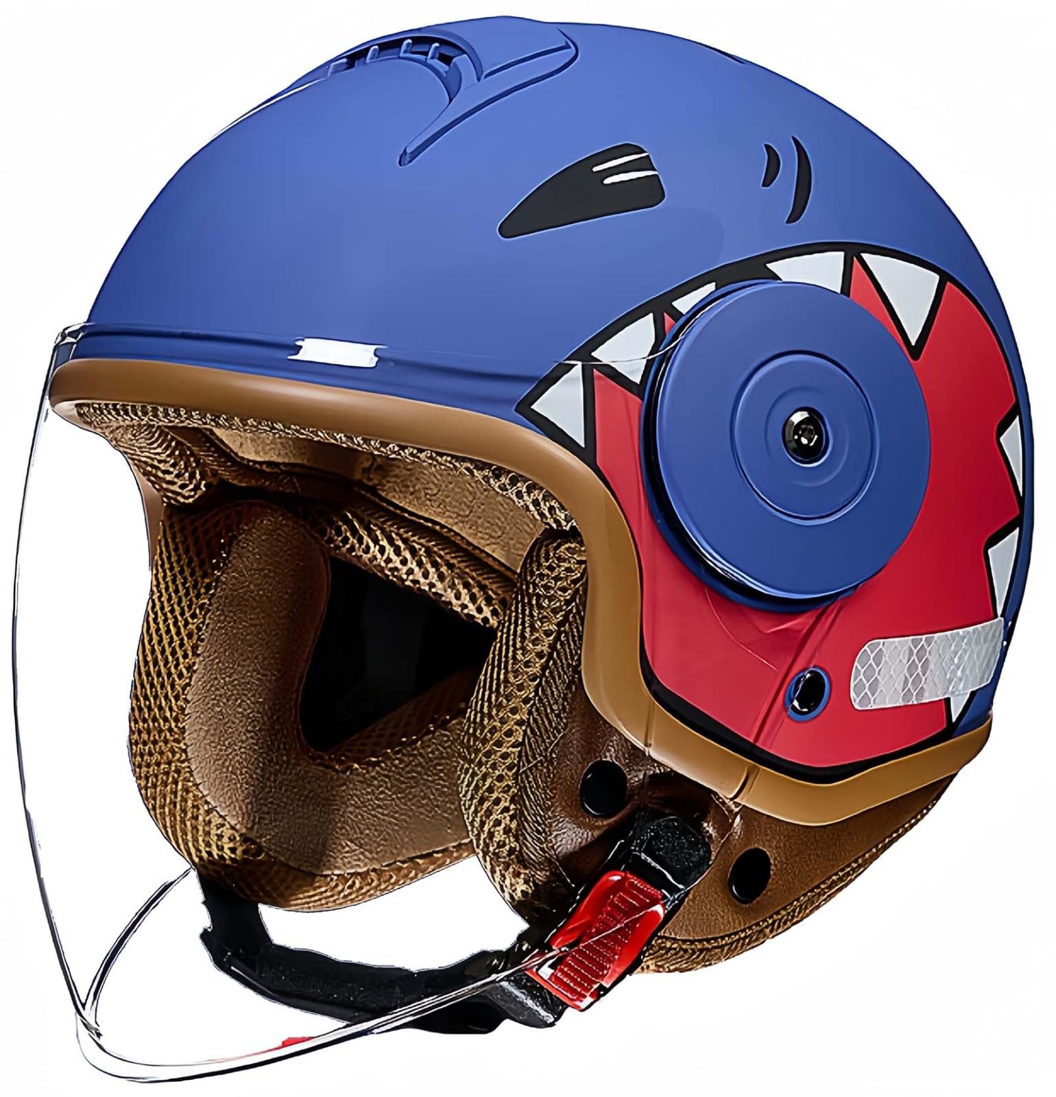Kinder-Motorradhelme, Kinder-Jet-Helm, Roller-Helm Für 4–12 Jahre Alte Jungen Und Mädchen Mit Visier, Elektrischer Helm