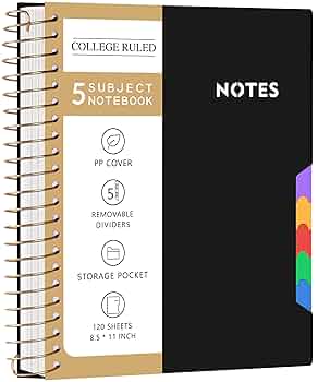 Amazon.com : CAGIE Spiral Notebooks for School Work with