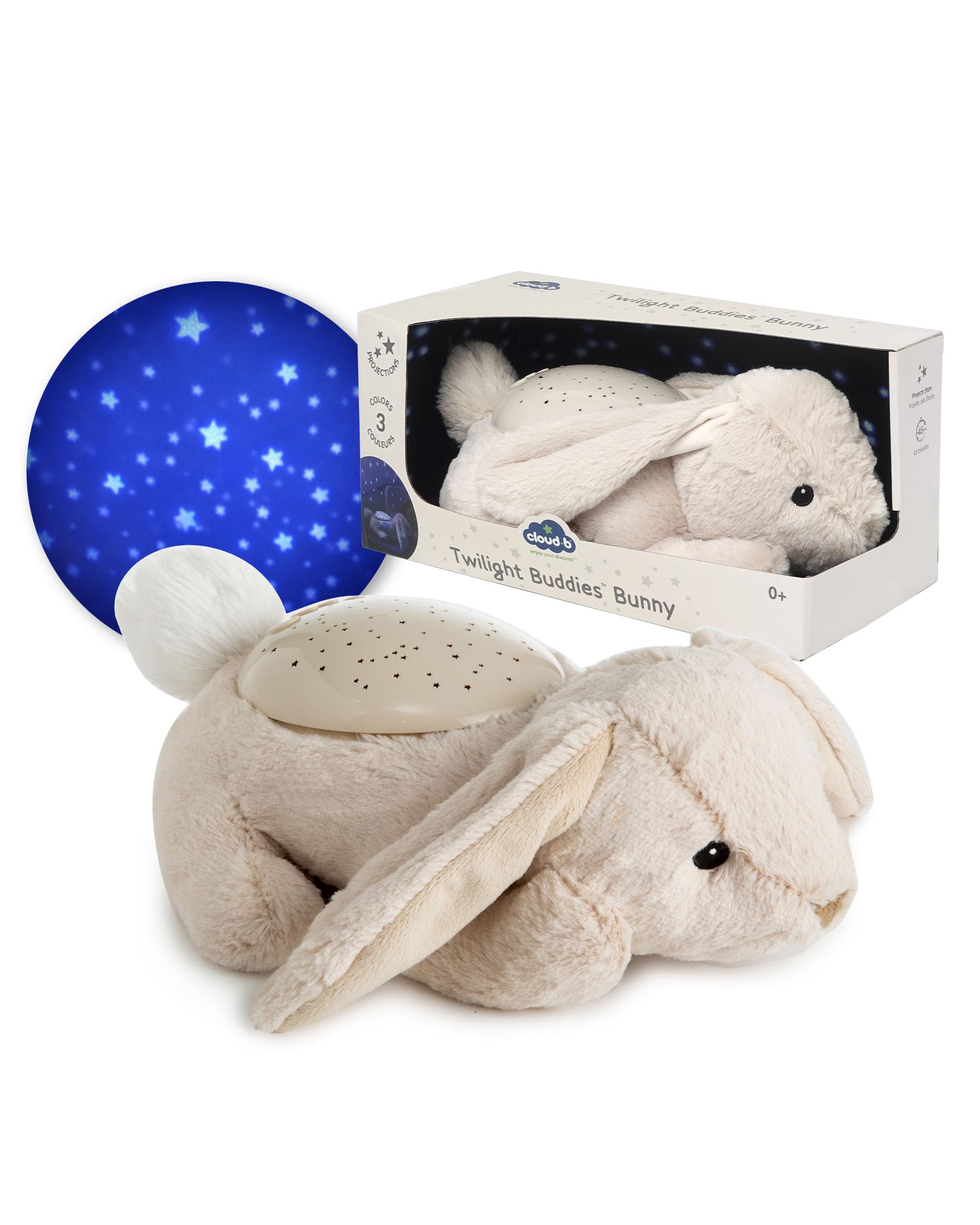 Cloud b Calming Nightlight Star Projector | Gentle Brightness | 3 Colors | 3 Constellations | Auto-Shutoff | Bunny