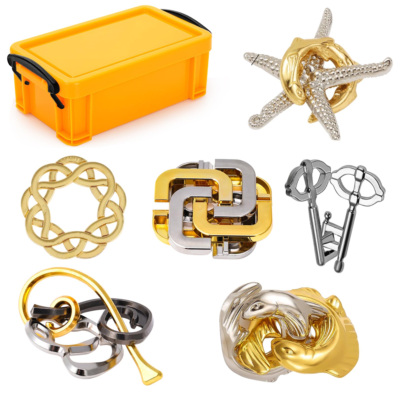 Brain Teaser Puzzles for Adults (6 PCS Metal B)