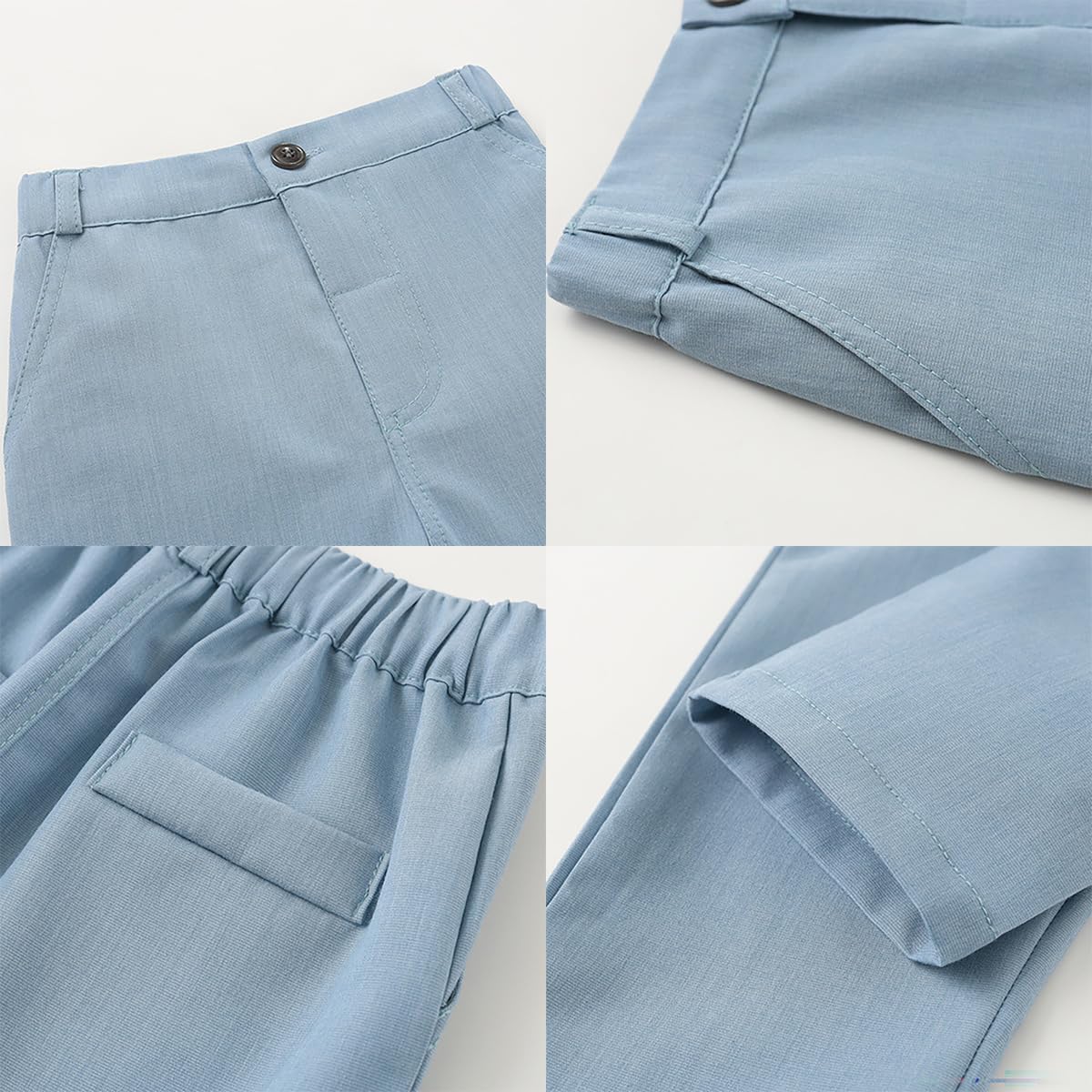 Odizli Kinder Jungen Gentleman Langarm Hemd + Weste + Hose + Fliege 4tlg Outfit Geburtstag Festlich Hochzeit Anzug