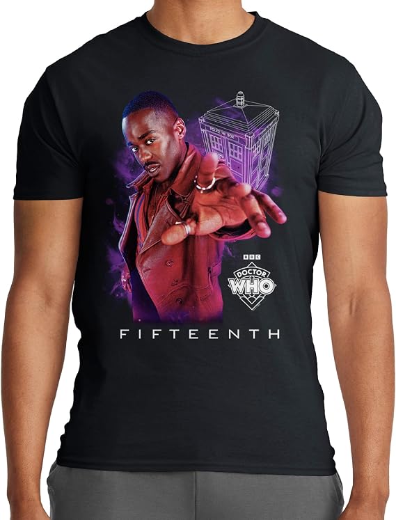 Ripple Junction Doctor WHO Men's Short Sleeve T-Shirt Fifteenth Doctor Time Lord Tardis TV Series Logo Officially Licensed