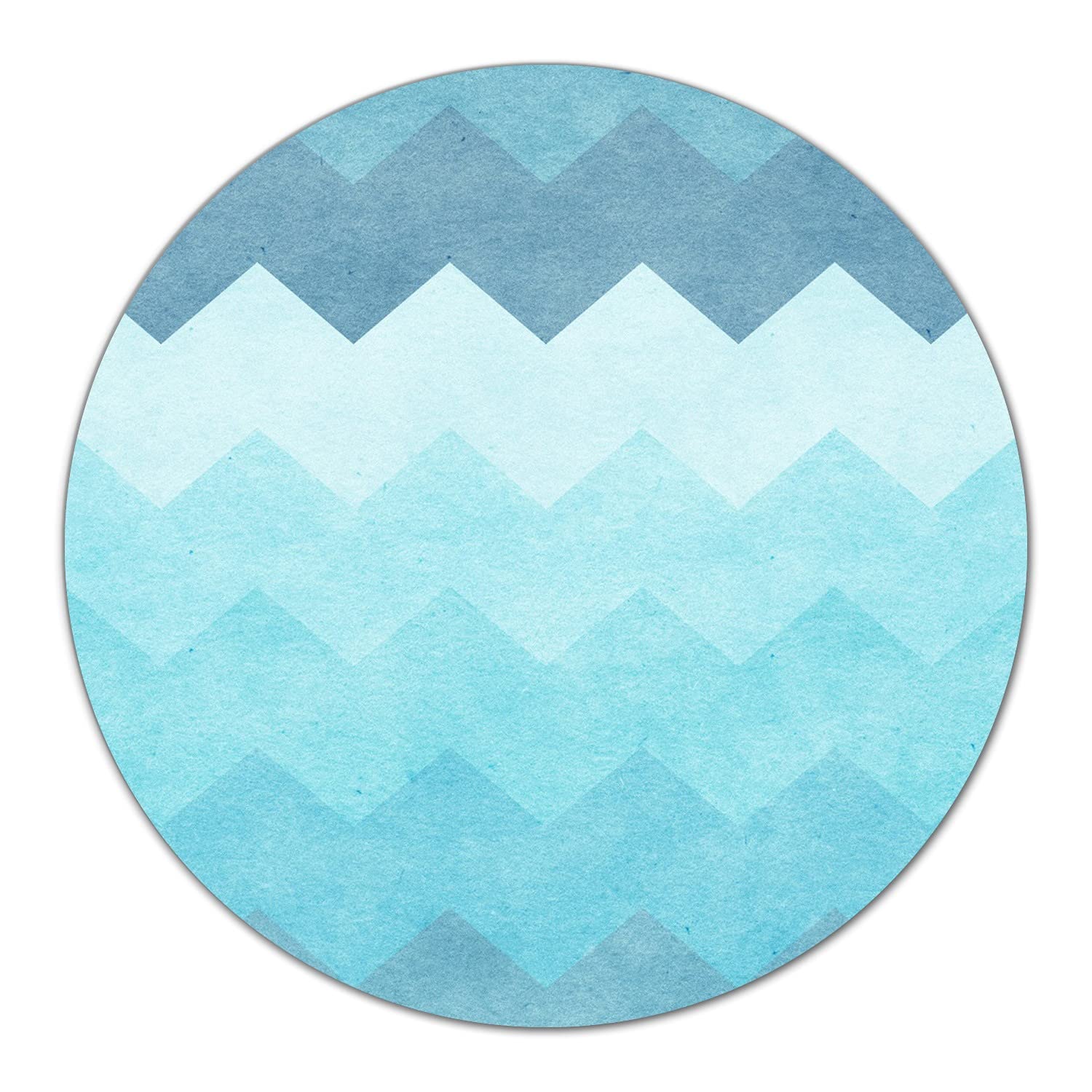 Coloray Glas Schneidebrett 40cm Herdabdeckplatte Servieren von Speisen Spritzschutz Glasabdeckplatte Gehärtetes Glas Induktionsherdabdeckung - Aqua Zickzack.