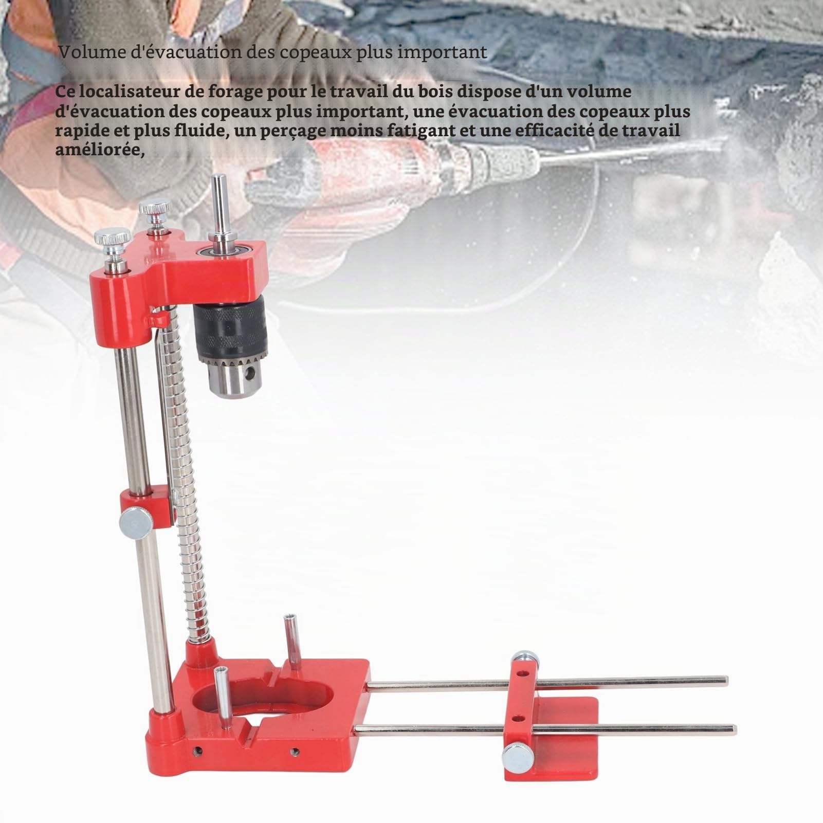 Guide de Perçage Portable, Fixation de Gabarit de Perçage de Précision pour Percer des Trous Coudés ou Droits, Fixation de Guide de Perçage Réglable, Outil de Guidage de Gabarit