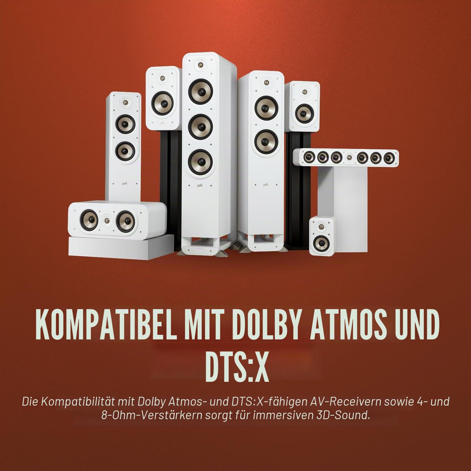 Polk Audio Signature Elite ES15 hochauflösende Regallautsprecher fürs Heimkino, Stereo Lautsprecher, Surround Boxen, HiFi Lautsprecher, Hi-Res zertifiziert, kompatibel mit Dolby Atmos und DTS:X (Paar)