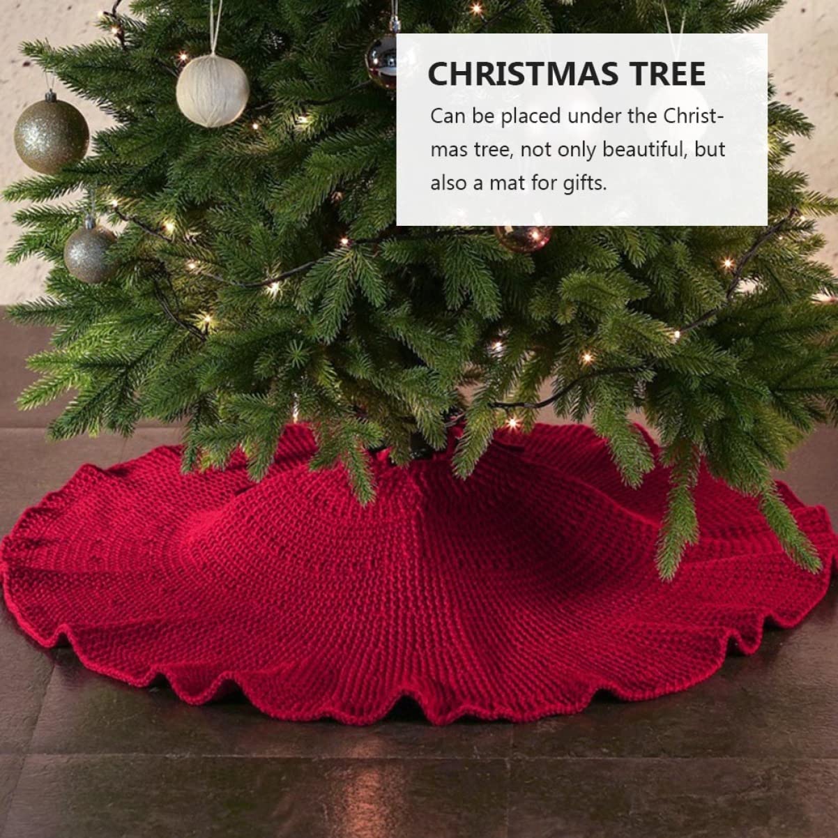 Cabilock 1pezzi Tappeto per Base Albero Sottopiedi per Albero di Natale Spesso e Morbido per Proteggere Pavimento e Moquette dagli Aghi