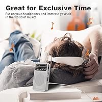 Vista 5 de Radio portátil AM FM con recepción de largo alcance, radio transistor Goodes con altavoz, conector para auriculares, funciona con pilas 2AA para uso