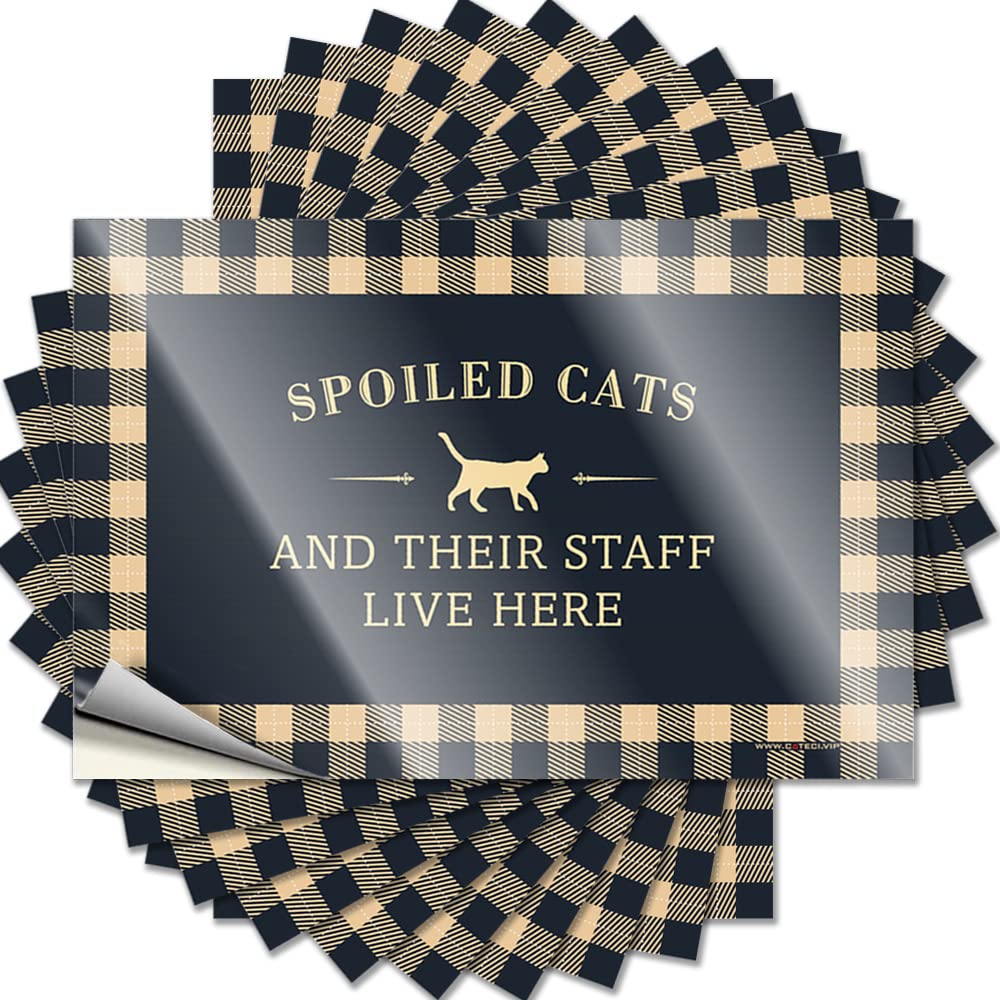 Fun Decal Case | Spoiled Cats and Their Staff Live Here New Quick Sticker Pack(6X9CM)