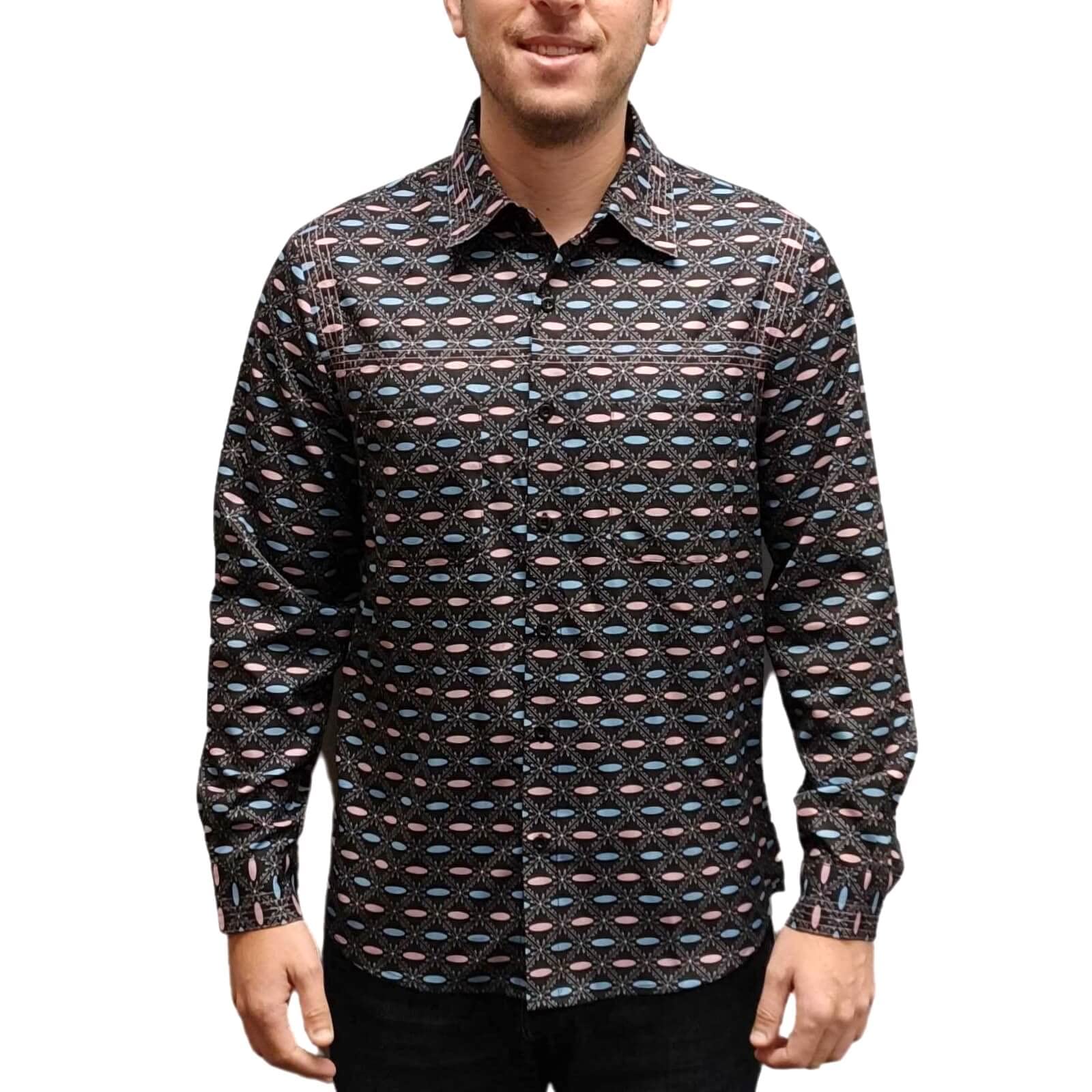 Rick Deckard Button Down Shirt, Multicolor, XXXXL