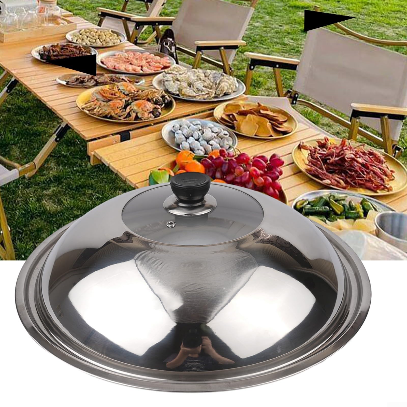 Couvercle en verre pour cocotte de 40 cm de rechange pour conserver la chaleur et cuire soigneusement