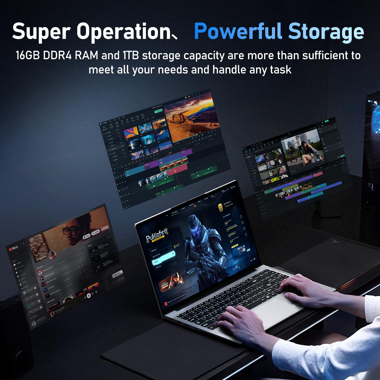2025 PC Portatile 15.6 Pollici Core i9-11900H(fino a 4.9GHz) Gaming Laptop 16 GB RAM 1TB SSD Win11 Iris Xe GPU 1920×1080 Notebook con RJ45, Type-C, WIFI6, BT5.2, USB3.0, HDMI, Tastiera Retroilluminata