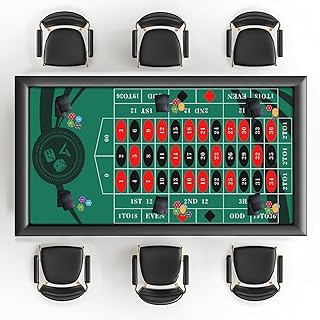 AQQA Roulette-Tischmatte, 178 x 89 cm, langlebig, wasserabweisend, Roulette-Matte aus 3 mm dickem Gummi, verstärkt mit stabilen Nähten, tragbare Casino-Roulette-Matte für Spieleabend Party