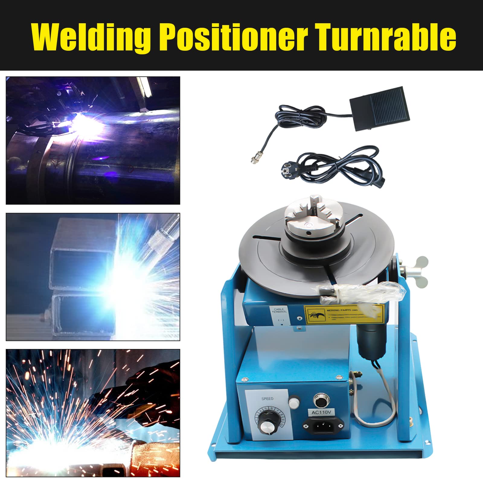 Posizionatore verticale e facile da usare, piccolo tavolo girevole per saldatura, manipolatore, posizionatore, Jaw Welding Turntable Posizionatore Rotary Table Saldatura pieghevole stabile