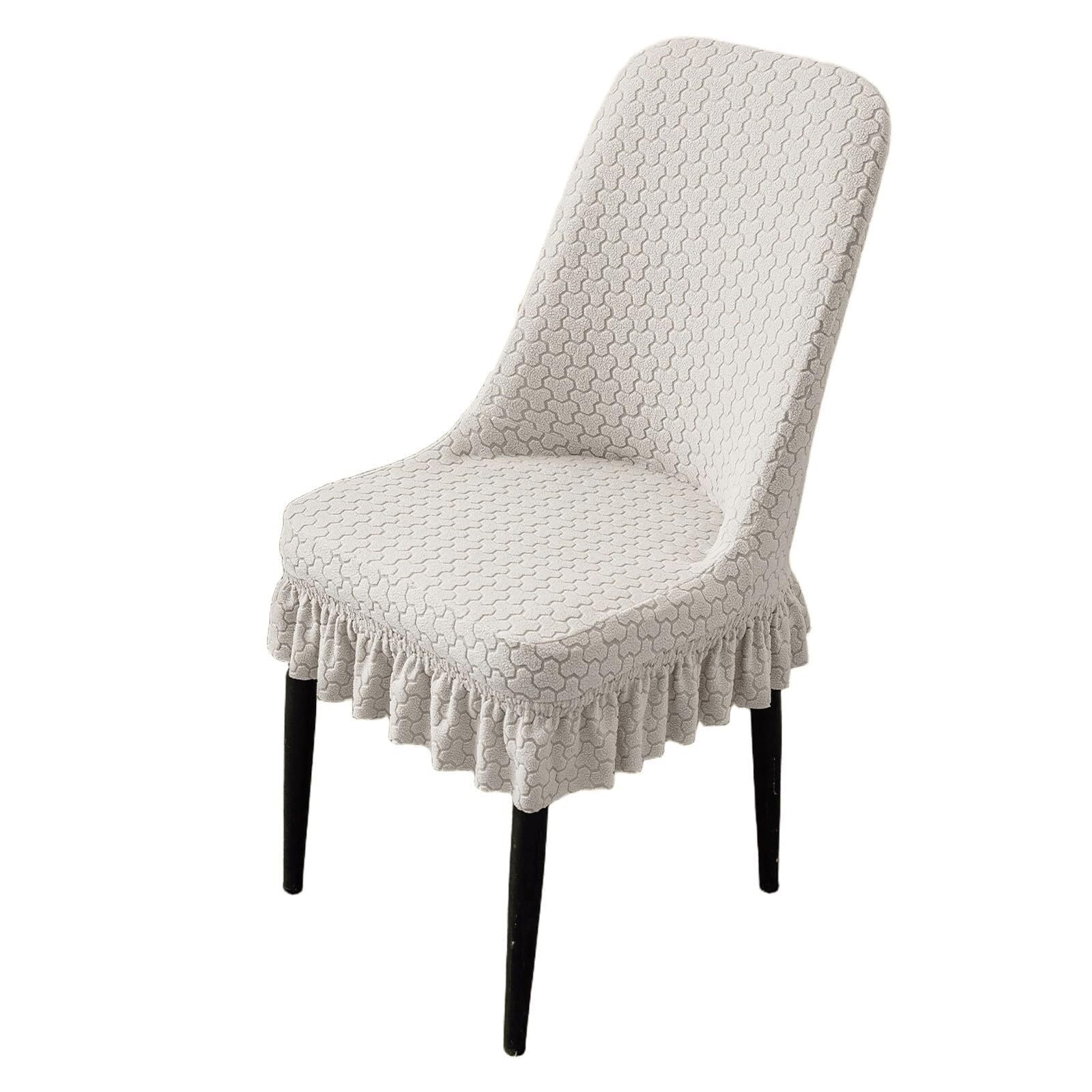 NMVAWIPT Dining Chair Covers, Modern Accent Curve Back Cover With Skirt, For Restaurant Furniture Protector(34#,4 Set)