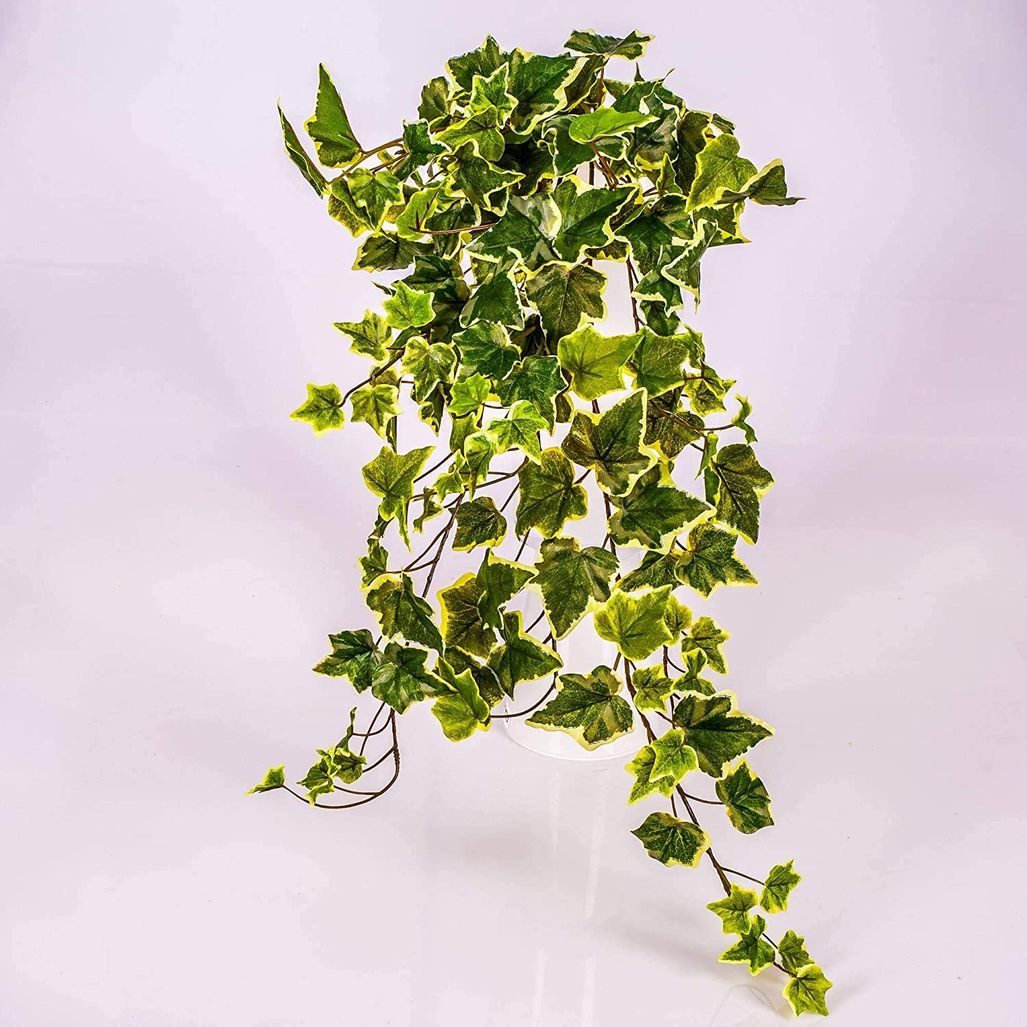 artplants.de Artificial Ivy bush, green-white, 28"/70cm - Plastic ivy/Silk foliage
