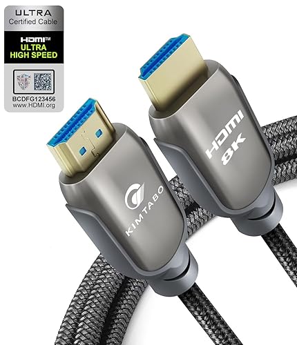 Cable HDMI 2.1 8K de 6.6 pies 48 Gbps, cable HDMI de ultra alta velocidad, 4K HD 120Hz 144Hz 2K 240Hz cable HDMI para juegos 2.1 certificado, eARC disponible en Yaxa Venezuela