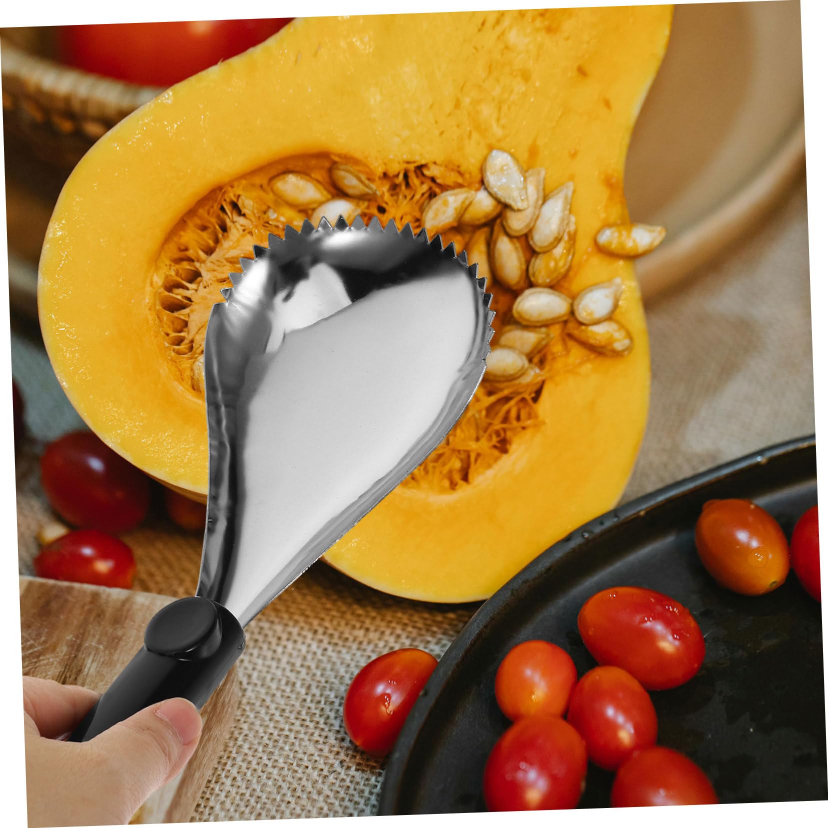 PRETYZOOM 6 Stk Kürbisschaufel Apfelentkerner Orange Werkzeug rostfrei Scoop Kürbis Entkerner Kürbis Kernentfernungswerkzeug stichsäge Eisschaufel Kürbiskernentferner aus Edelstahl Plastik