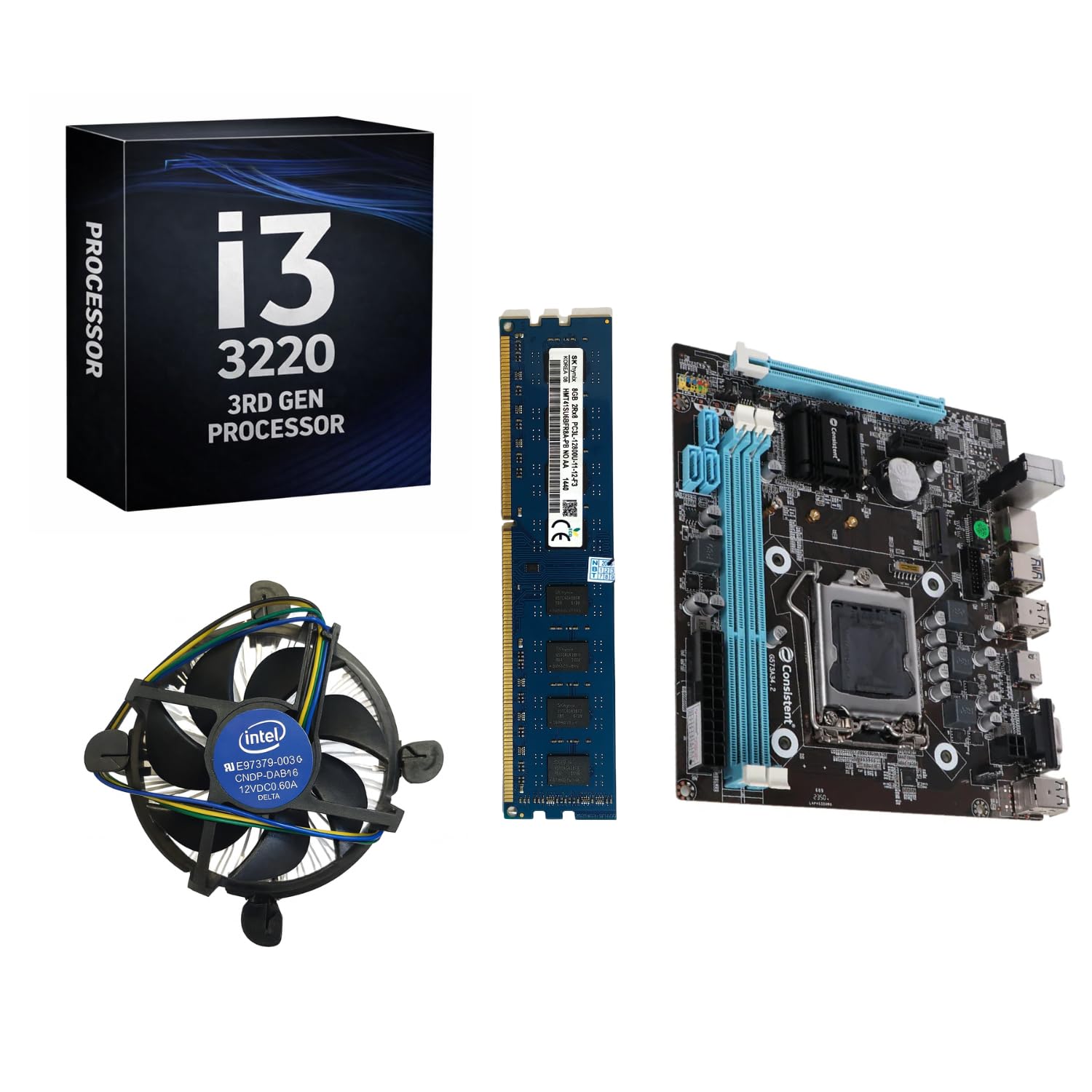Core i3 3220 [ 3rd Gen ] with 3.3 GHZ Combo Kit with H61 Motherboard + 8 GB DDR3 1600MHz RAM + CPU Fan | Pre-Assembled & Pre-Tested | 1 Year Warranty | Home & Office PC Upgrade-image-26