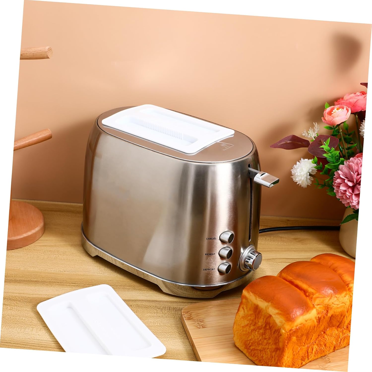 2 Pcs Silicone Toaster Covers for Bread Maker, White
